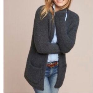 Anthropologie Sleeping on Snow Simone open front alpaca cardigan Charcoal XS